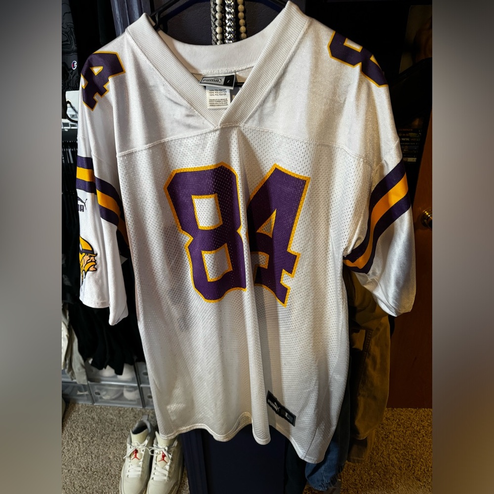 🛑SOLD🛑Vintage Minnesota Vikings Randy Moss Puma Jersey Size Large🔥